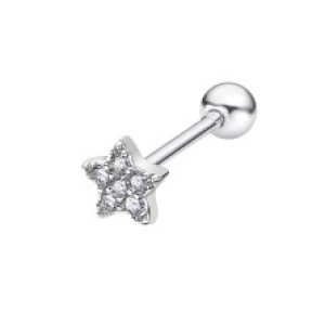 Lotus Silver EarCuff Pendiente Señora Estrella Plateada