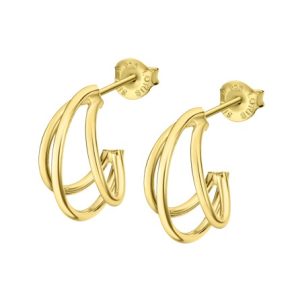Lotus Silver Pendientes Aros de Plata Chapada Triples